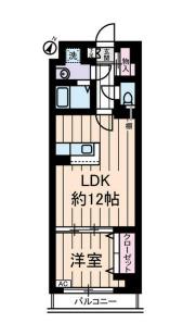 YAYOI COURT(1LDK/10階)の間取り写真