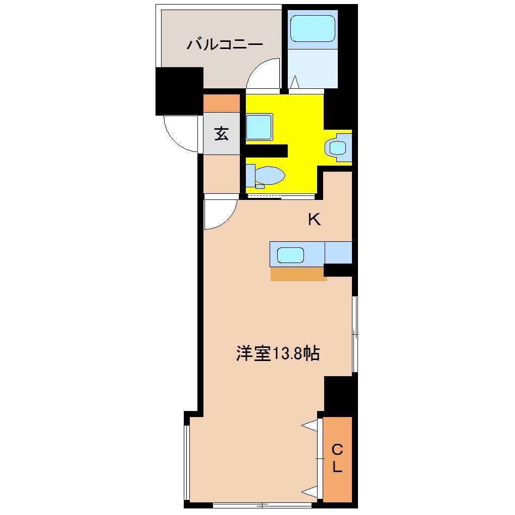 フェリス本町通(ワンルーム/3階)の間取り写真