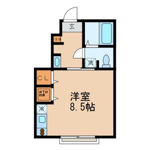 サウススクエア(ワンルーム/1階)の間取り写真