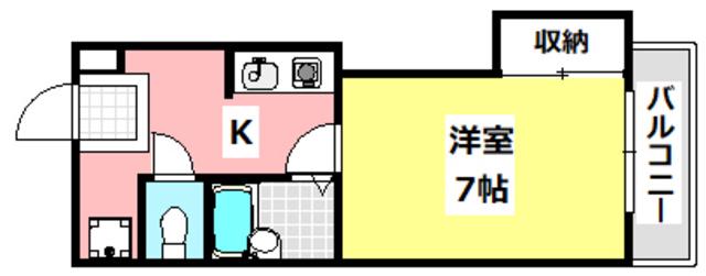 中村10番館(1K/2階)の間取り写真