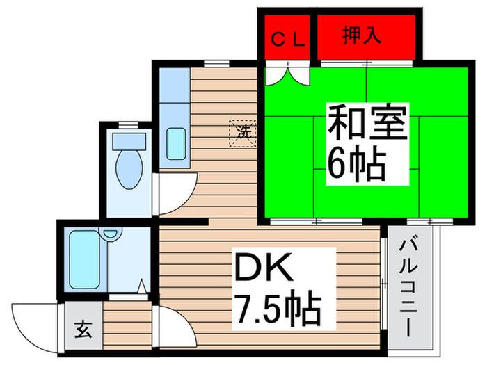 ストークハイツ高山(1DK/1階)の間取り写真