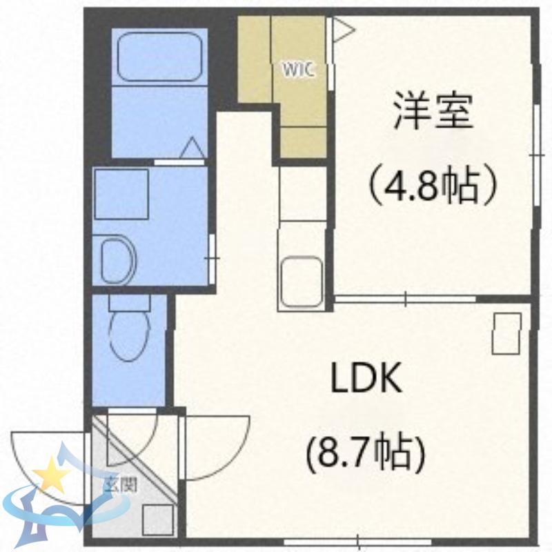 オリエントコート二十四軒(1LDK/3階)の間取り写真