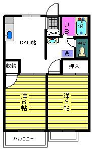 クレセールSOKI(2DK/2階)の間取り写真