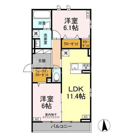 D-ROOM東葛西(2LDK/3階)の間取り写真
