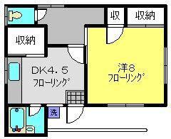 第一日の出荘(1DK/2階)の間取り写真