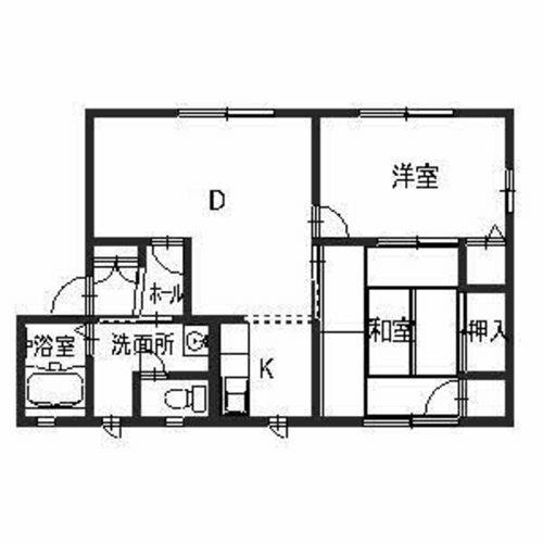ラヴェール英賀保(2DK/1階)の間取り写真