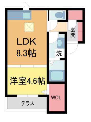 アイエフハイツ水波町VI(1LDK/1階)の間取り写真