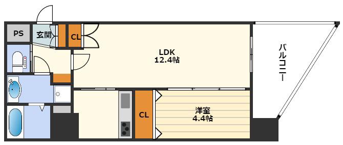 クリスタルグランツ梅田II(1LDK/9階)の間取り写真