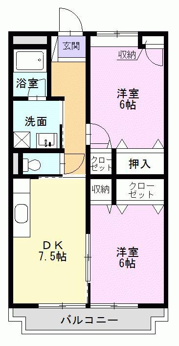 LIMPIAネオライフ(2DK/3階)の間取り写真