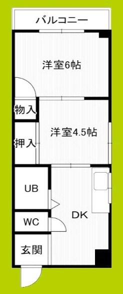 矢森第3マンション(2DK/2階)の間取り写真