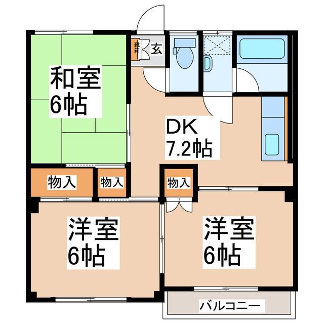 マンションあずま(3DK/2階)の間取り写真