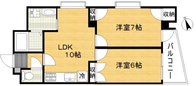 EKOパレス(2LDK/5階)の間取り写真