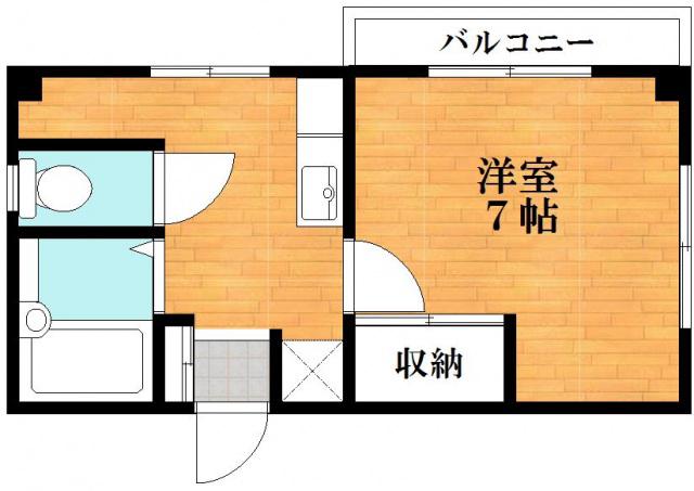 コーポあきしの(1K/2階)の間取り写真