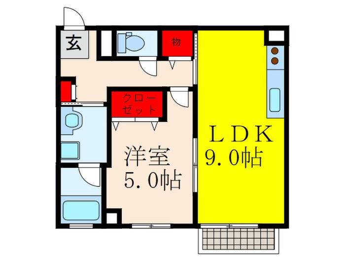 辻マンション(1LDK/2階)の間取り写真