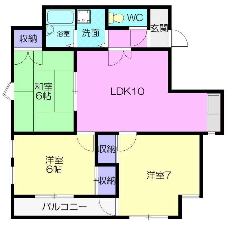 イーストガーデン杉の木館(3LDK/5階)の間取り写真