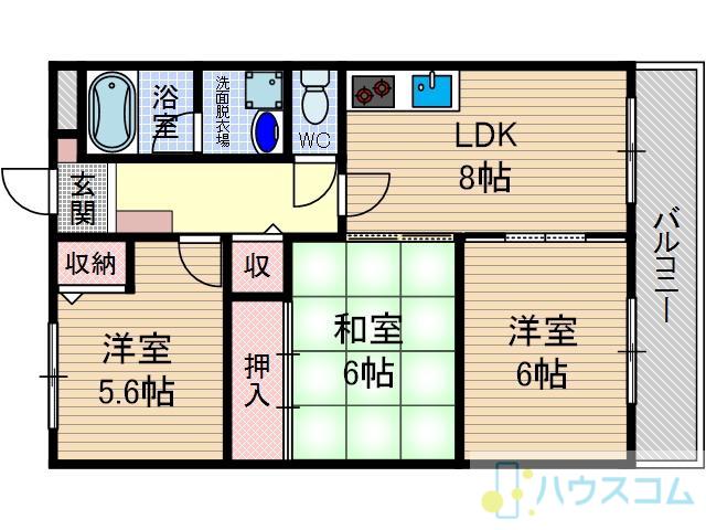 フロレアール・ジーア(3LDK/1階)の間取り写真
