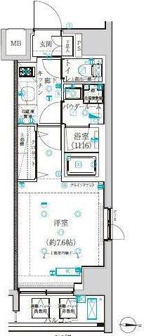 ARTESSIMO REFINA(1K/4階)の間取り写真