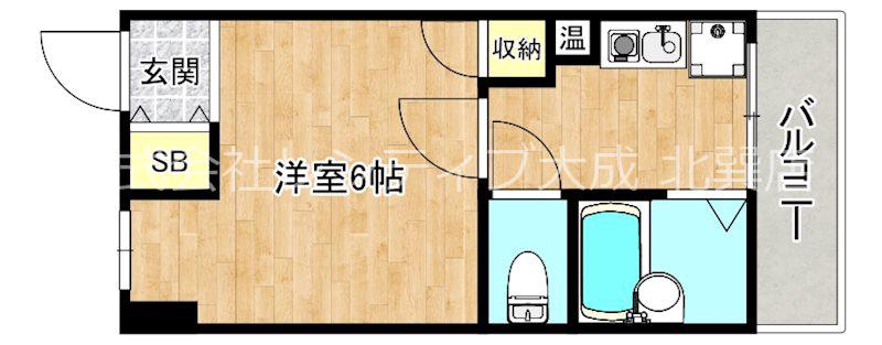 ZEUS今里(1K/3階)の間取り写真