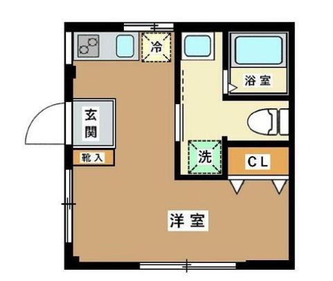 マンション青葉(ワンルーム/1階)の間取り写真