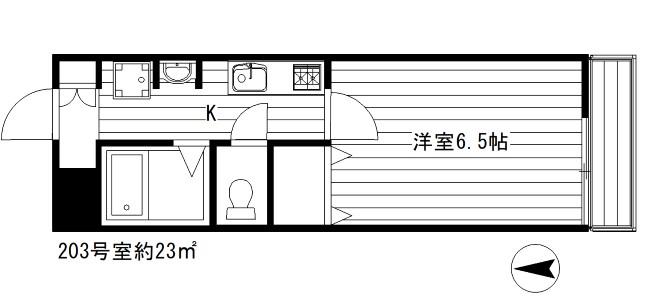 クレスト鷺宮(1K/3階)の間取り写真
