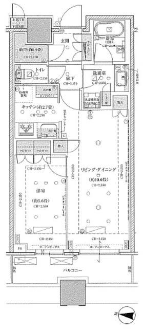 目黒第一マンションズ(1LDK/12階)の間取り写真