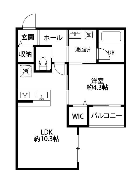 プリマヴェーラ(1LDK/1階)の間取り写真