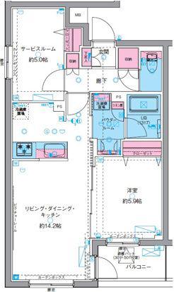 GENOVIA西高島平II(1SLDK/5階)の間取り写真