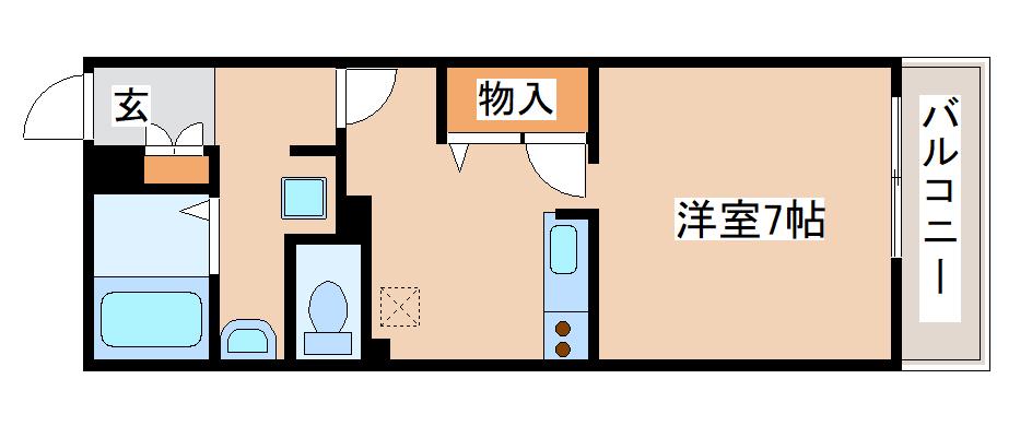 CASAウエスト(ワンルーム/1階)の間取り写真