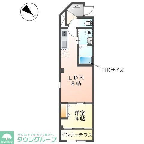 サウダージ(1LDK/1階)の間取り写真