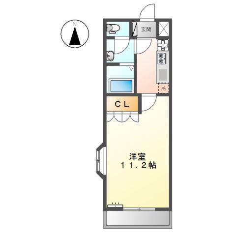 マイアート(1K/2階)の間取り写真
