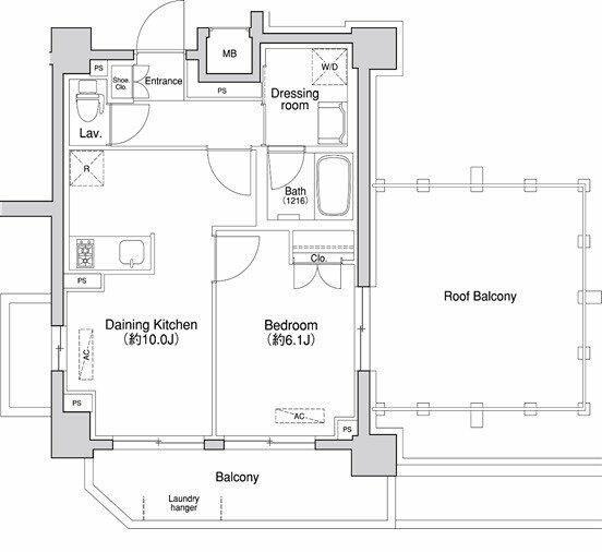 プライマル方南町(1LDK/6階)の間取り写真