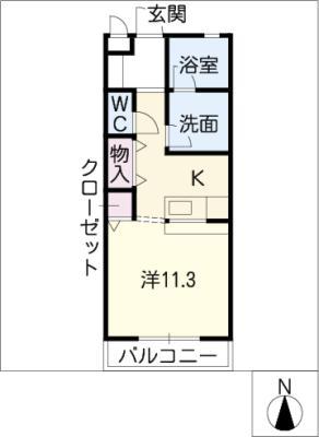 ルミネメゾン(ワンルーム/1階)の間取り写真