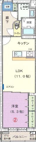 ヴィラルーチェ 404(1LDK/4階)の間取り写真