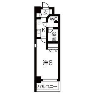 セイワソレイルコート(1K/3階)の間取り写真