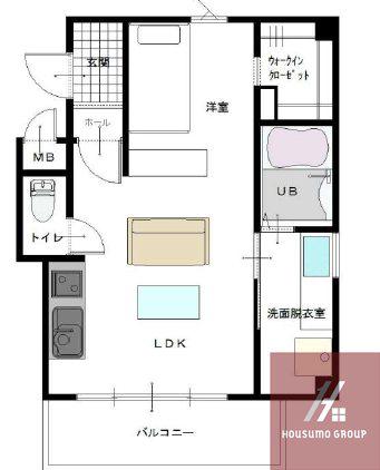 グラッツィアーレ杭全(1LDK/6階)の間取り写真