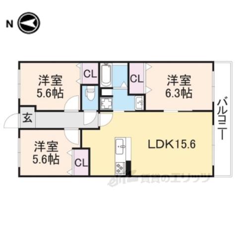 ディーズパーク(3LDK/2階)の間取り写真
