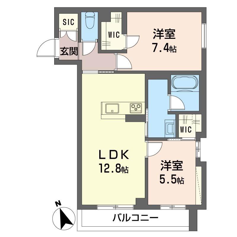 メゾンセキバ(2LDK/3階)の間取り写真