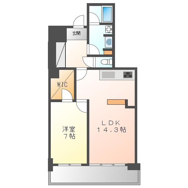 グランスイート千種タワー(1LDK/5階)の間取り写真