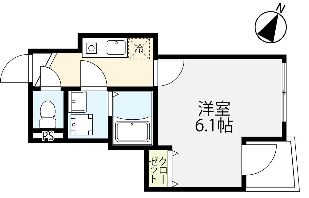 アプローズ赤羽(1K/2階)の間取り写真