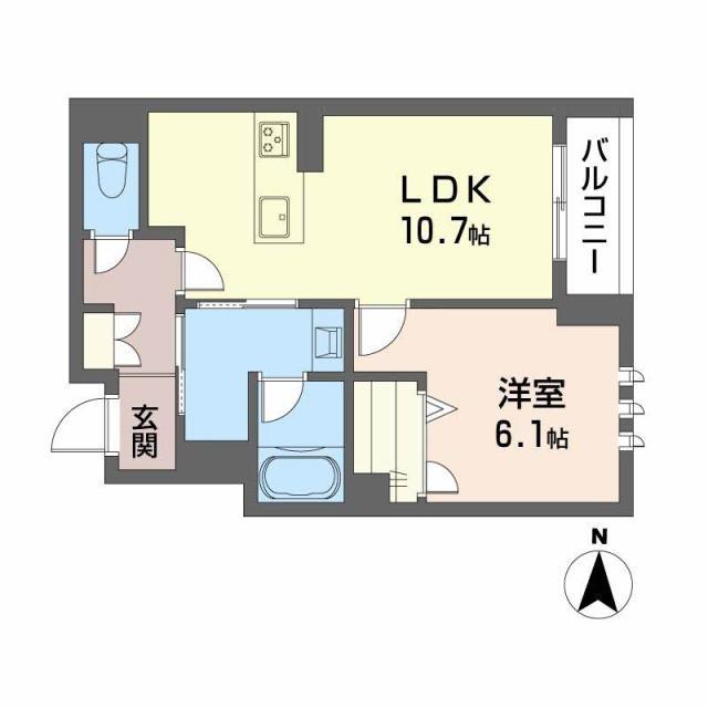 K&Jフォレストライト(1LDK/2階)の間取り写真
