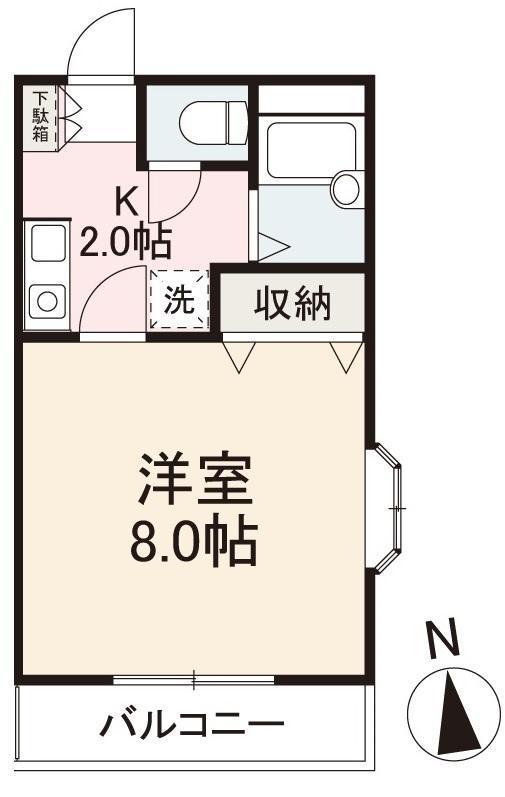 クレイドルV・VI(1K/1階)の間取り写真