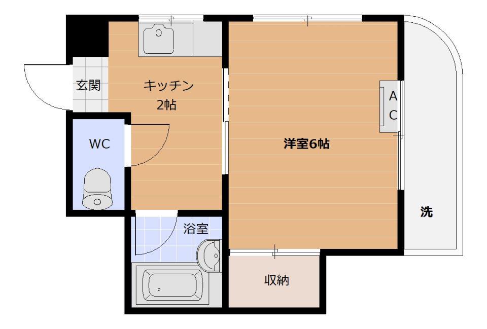 マノア草牟田(1K/5階)の間取り写真