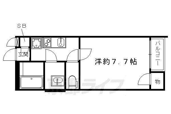 クレイノセディ今里(1K/2階)の間取り写真