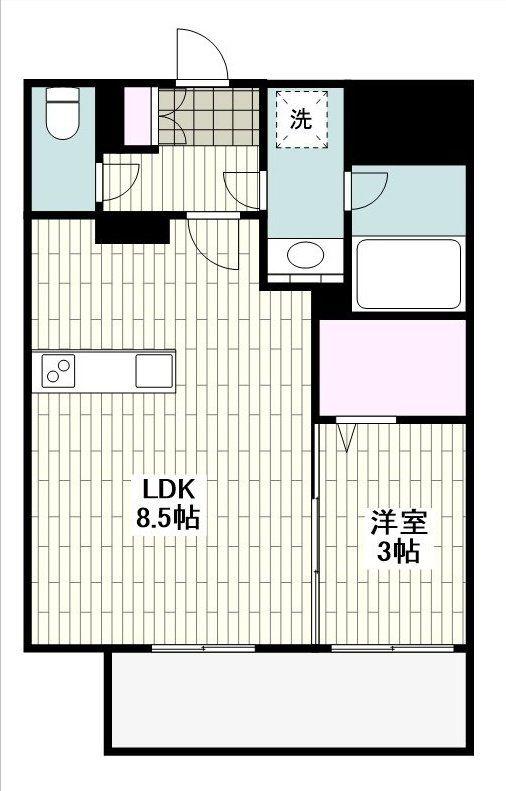 グランフォーレ小倉シティタワー(1LDK/9階)の間取り写真