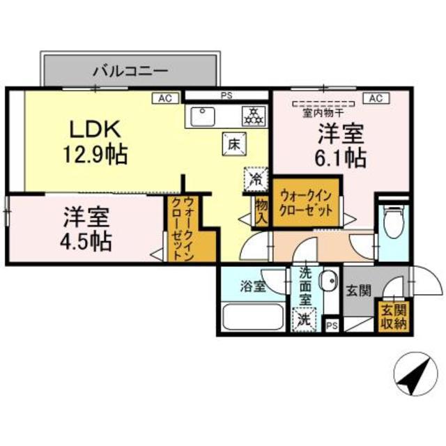 プリムラコウチ(2LDK/1階)の間取り写真
