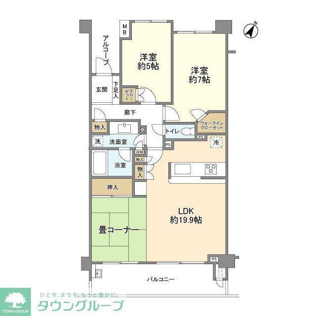 ハイセレサ井草の森デュオガーデン(2LDK/3階)の間取り写真