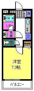 ベルドミール末広Ⅰ番館(1K/2階)の間取り写真