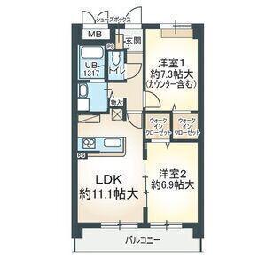 セラーノ平針(2LDK/5階)の間取り写真