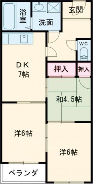 第三荒木コーポ(3DK/2階)の間取り写真