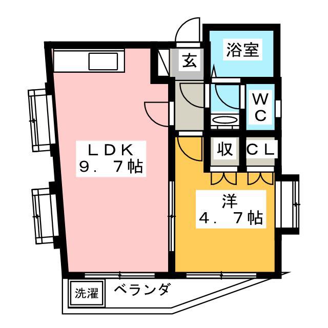 久志ビル(1LDK/3階)の間取り写真